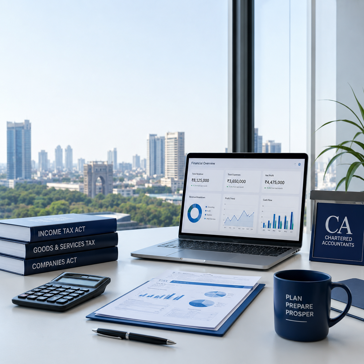 Chartered Accountant consulting a client